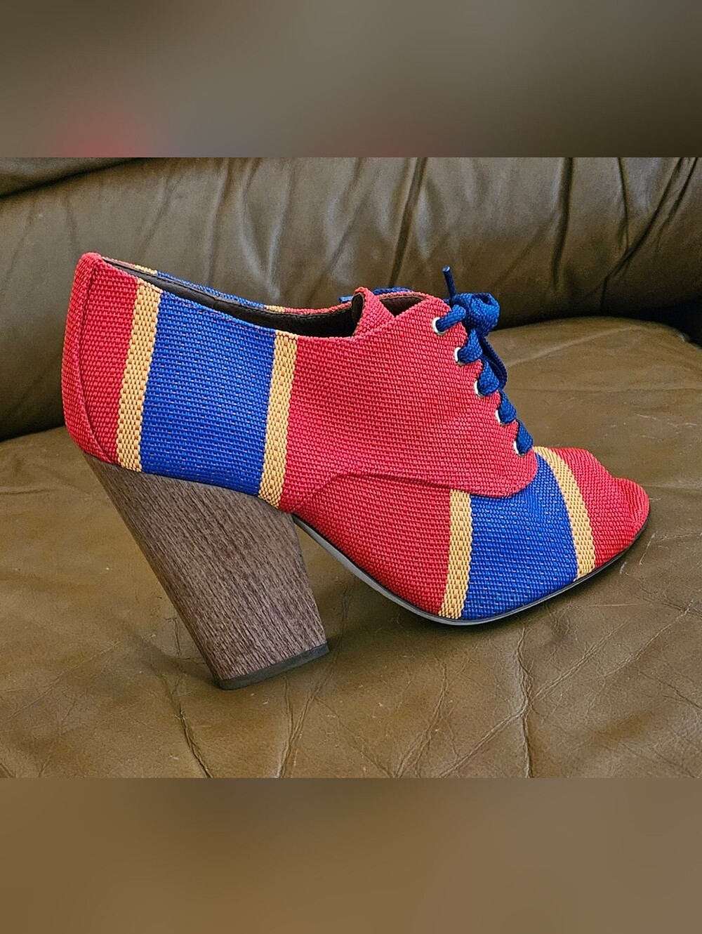 Dolce & Gabbana Multicolor Blended PVC Designer Ankle Heels Size 9 US - Picture 10 of 16